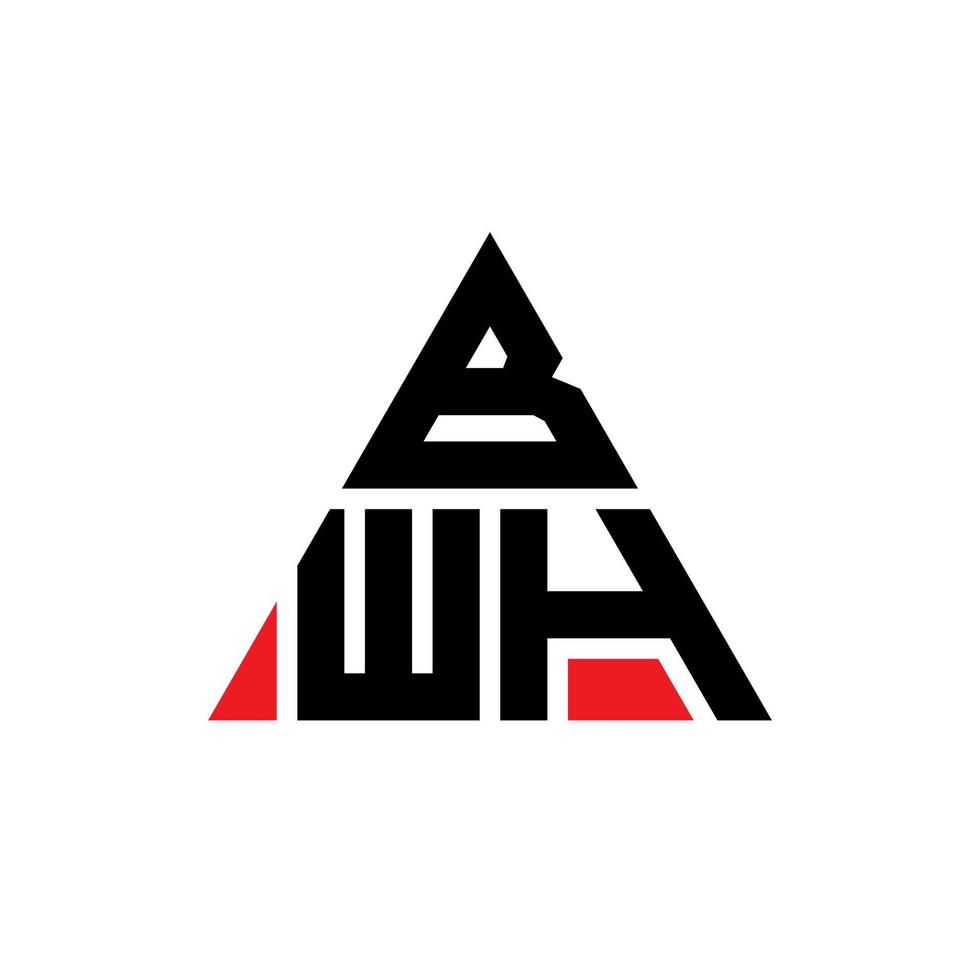 création de logo de lettre triangle bwh avec forme de triangle. monogramme de conception de logo triangle bwh. modèle de logo vectoriel triangle bwh avec couleur rouge. logo triangulaire bwh logo simple, élégant et luxueux.