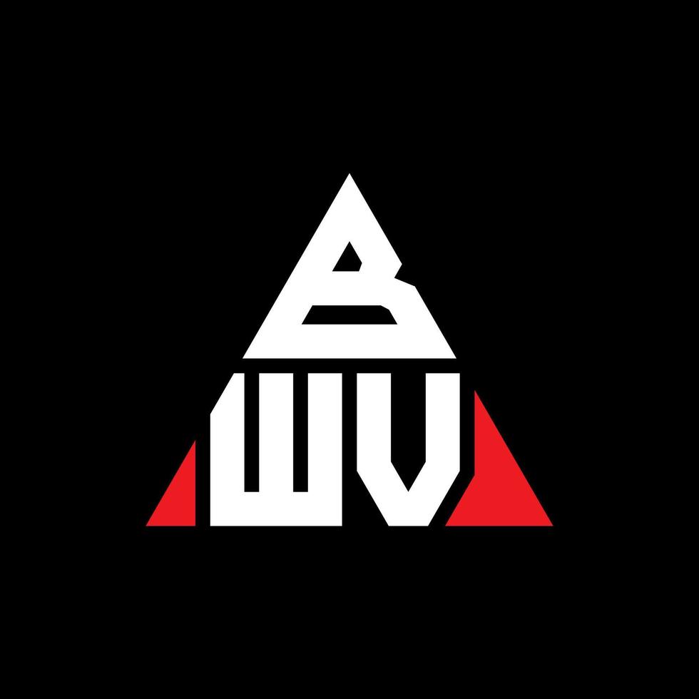 création de logo de lettre triangle bwv avec forme de triangle. monogramme de conception de logo triangle bwv. modèle de logo vectoriel triangle bwv avec couleur rouge. logo triangulaire bwv logo simple, élégant et luxueux.