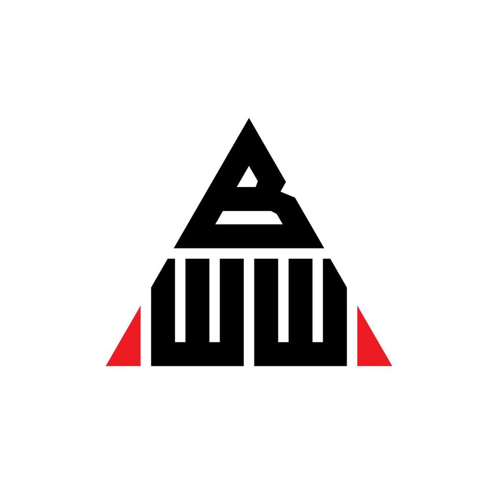 création de logo de lettre triangle bww avec forme de triangle. monogramme de conception de logo triangle bww. modèle de logo vectoriel triangle bww avec couleur rouge. logo triangulaire bww logo simple, élégant et luxueux.