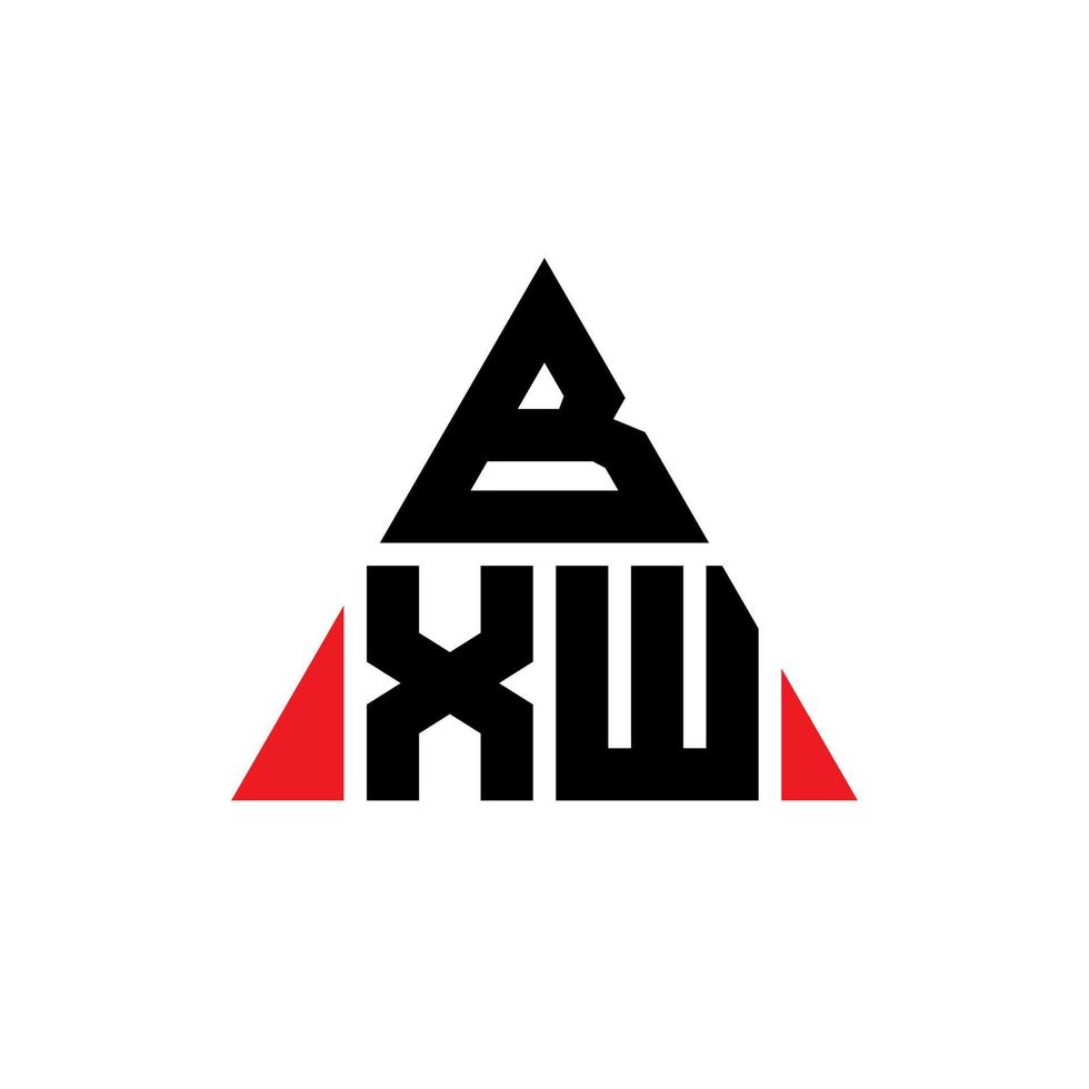 création de logo de lettre triangle bxw avec forme de triangle. monogramme de conception de logo triangle bxw. modèle de logo vectoriel triangle bxw avec couleur rouge. logo triangulaire bxw logo simple, élégant et luxueux.