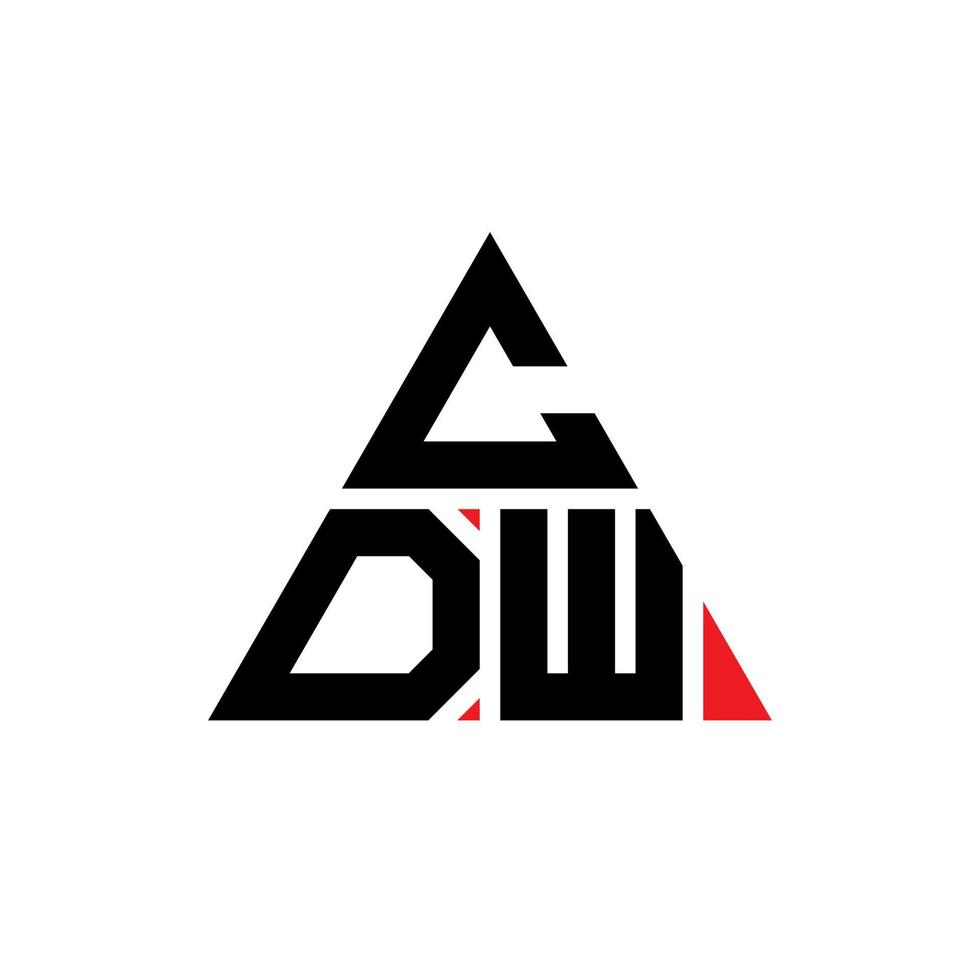 création de logo de lettre triangle cdw avec forme de triangle. monogramme de conception de logo triangle cdw. modèle de logo vectoriel triangle cdw avec couleur rouge. logo triangulaire cdw logo simple, élégant et luxueux.