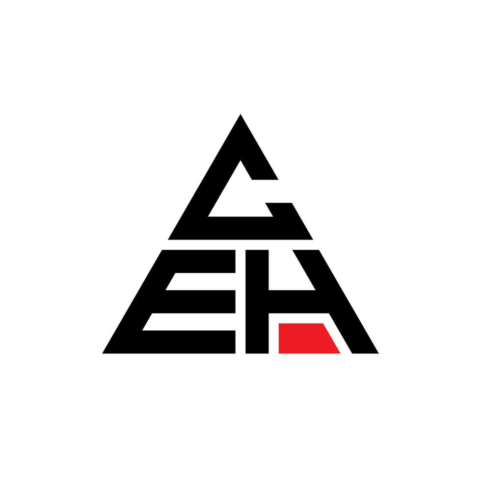 création de logo de lettre triangle ceh avec forme de triangle. monogramme de conception de logo triangle ceh. modèle de logo vectoriel triangle ceh avec couleur rouge. logo triangulaire ceh logo simple, élégant et luxueux.