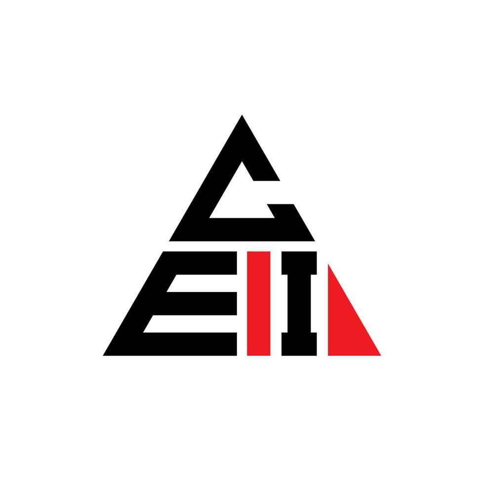 création de logo de lettre triangle cei avec forme de triangle. monogramme de conception de logo triangle cei. modèle de logo vectoriel triangle cei avec couleur rouge. logo triangulaire cei logo simple, élégant et luxueux.