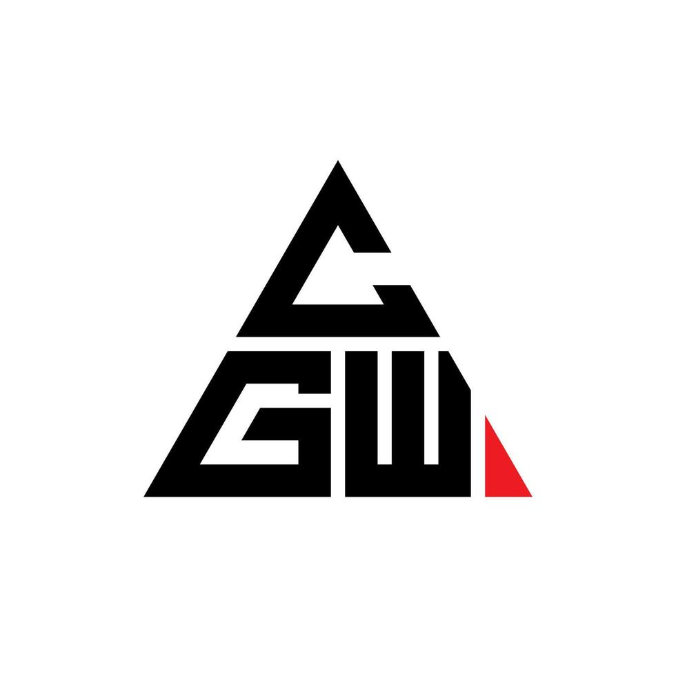 création de logo de lettre triangle cgw avec forme de triangle. monogramme de conception de logo triangle cgw. modèle de logo vectoriel triangle cgw avec couleur rouge. logo triangulaire cgw logo simple, élégant et luxueux.