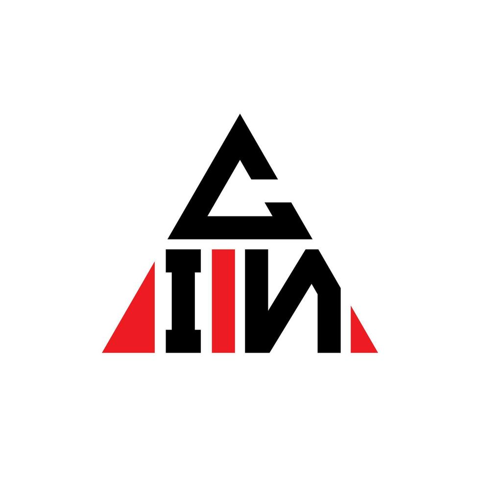 création de logo de lettre triangle cin avec forme de triangle. monogramme de conception de logo triangle cin. modèle de logo vectoriel triangle cin avec couleur rouge. cin logo triangulaire logo simple, élégant et luxueux.