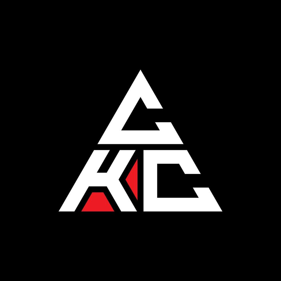 création de logo de lettre triangle ckc avec forme de triangle. monogramme de conception de logo triangle ckc. modèle de logo vectoriel triangle ckc avec couleur rouge. logo triangulaire ckc logo simple, élégant et luxueux.
