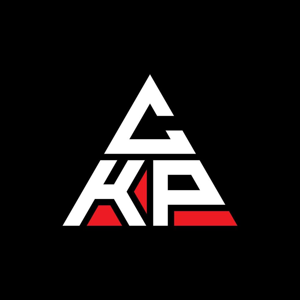 création de logo de lettre triangle ckp avec forme de triangle. monogramme de conception de logo triangle ckp. modèle de logo vectoriel triangle ckp avec couleur rouge. logo triangulaire ckp logo simple, élégant et luxueux.