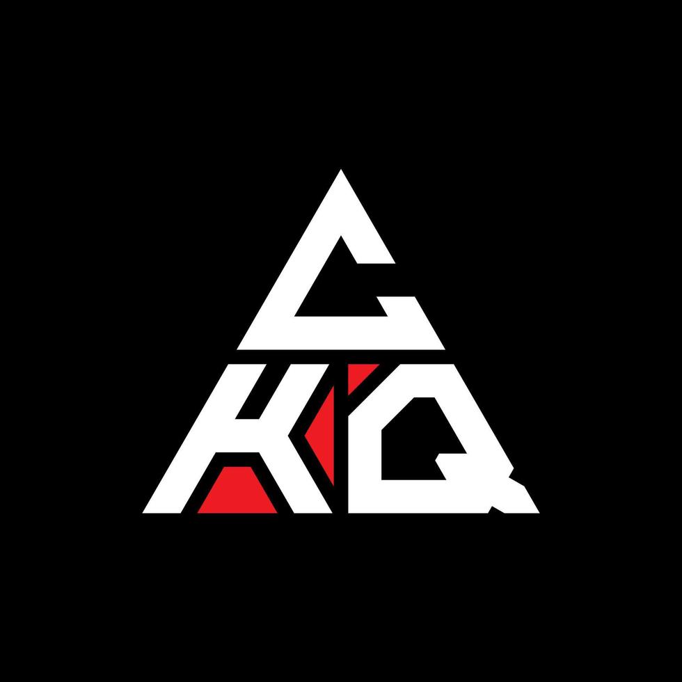 création de logo de lettre triangle ckq avec forme de triangle. monogramme de conception de logo triangle ckq. modèle de logo vectoriel triangle ckq avec couleur rouge. logo triangulaire ckq logo simple, élégant et luxueux.