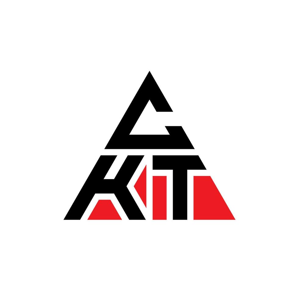 création de logo de lettre triangle ckt avec forme de triangle. monogramme de conception de logo triangle ckt. modèle de logo vectoriel triangle ckt avec couleur rouge. logo triangulaire ckt logo simple, élégant et luxueux.