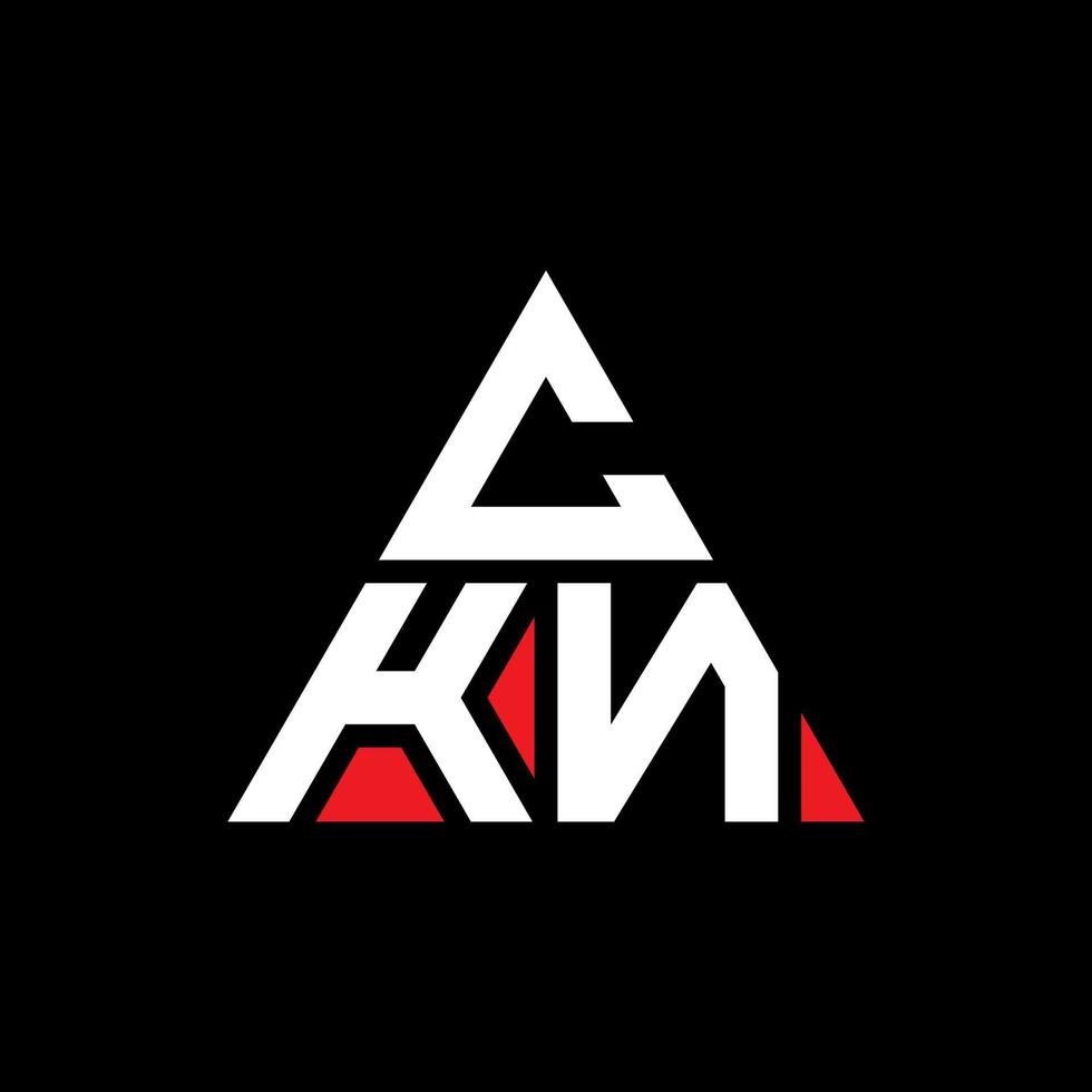 création de logo de lettre triangle ckn avec forme de triangle. monogramme de conception de logo triangle ckn. modèle de logo vectoriel triangle ckn avec couleur rouge. logo triangulaire ckn logo simple, élégant et luxueux.
