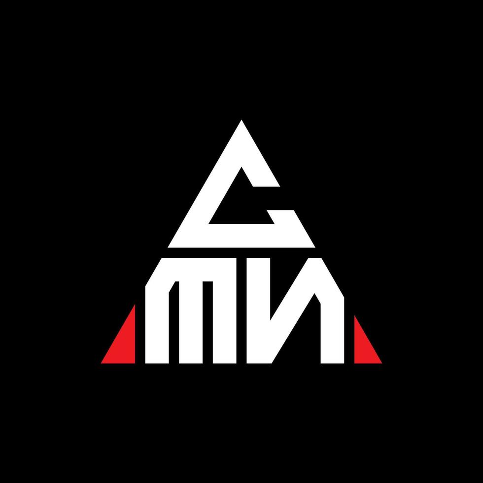 création de logo de lettre triangle cmn avec forme de triangle. monogramme de conception de logo triangle cmn. modèle de logo vectoriel triangle cmn avec couleur rouge. logo triangulaire cmn logo simple, élégant et luxueux.