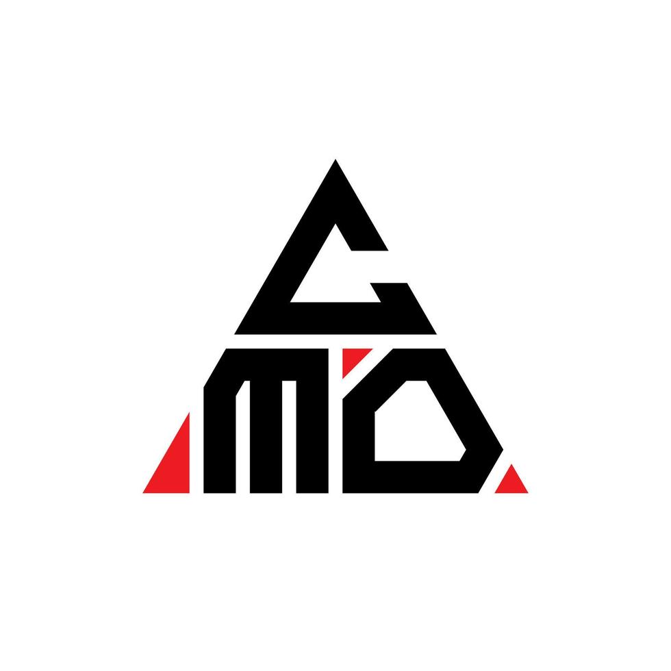 création de logo de lettre triangle cmo avec forme de triangle. monogramme de conception de logo triangle cmo. modèle de logo vectoriel triangle cmo avec couleur rouge. logo triangulaire cmo logo simple, élégant et luxueux.