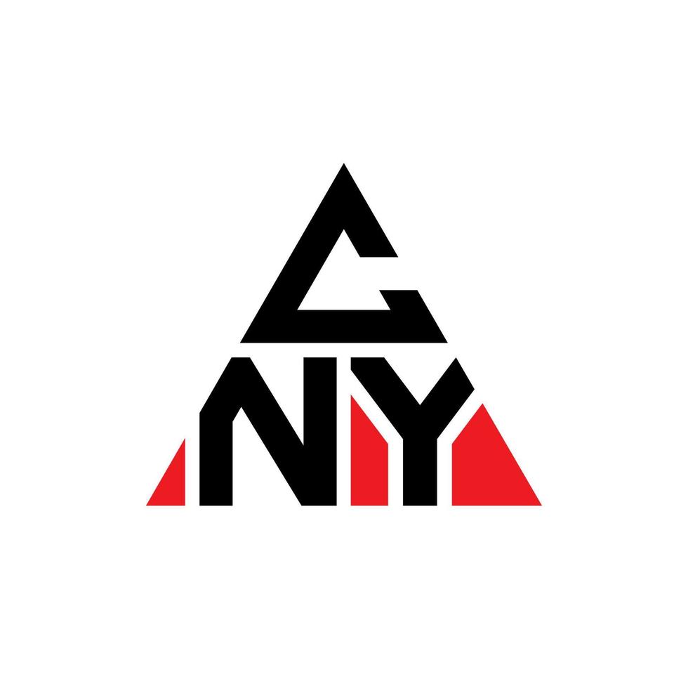 création de logo de lettre triangle cny avec forme de triangle. monogramme de conception de logo triangle cny. modèle de logo vectoriel triangle cny avec couleur rouge. cny logo triangulaire logo simple, élégant et luxueux.