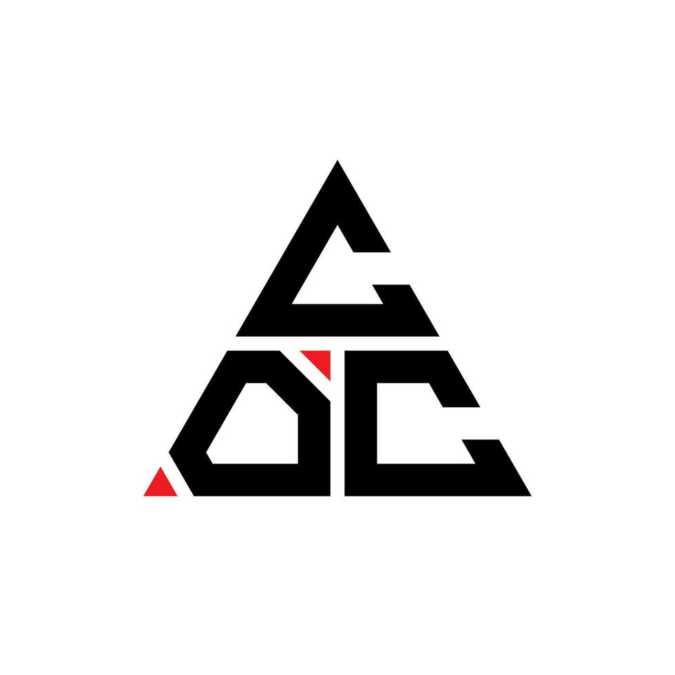 création de logo de lettre triangle coc avec forme de triangle. monogramme de conception de logo triangle coc. modèle de logo vectoriel triangle coc avec couleur rouge. coc logo triangulaire logo simple, élégant et luxueux.