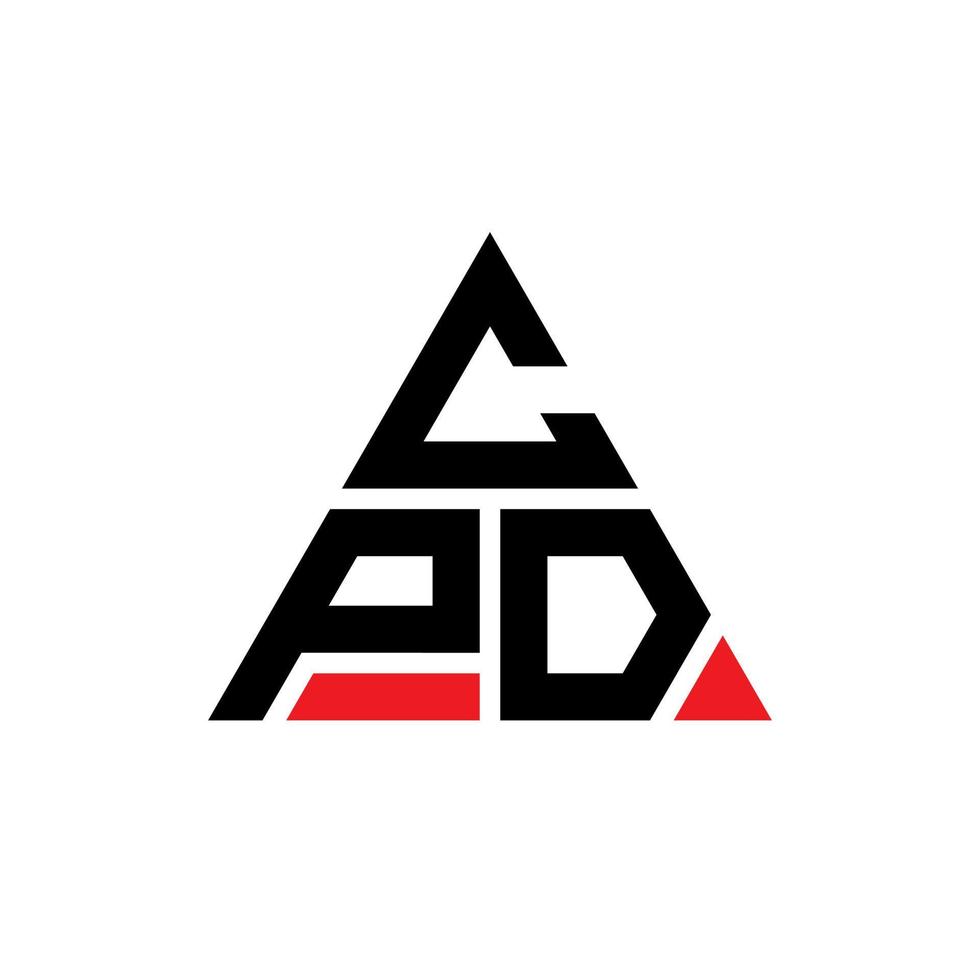 création de logo de lettre triangle cpd avec forme de triangle. monogramme de conception de logo triangle cpd. modèle de logo vectoriel triangle cpd avec couleur rouge. logo triangulaire cpd logo simple, élégant et luxueux.