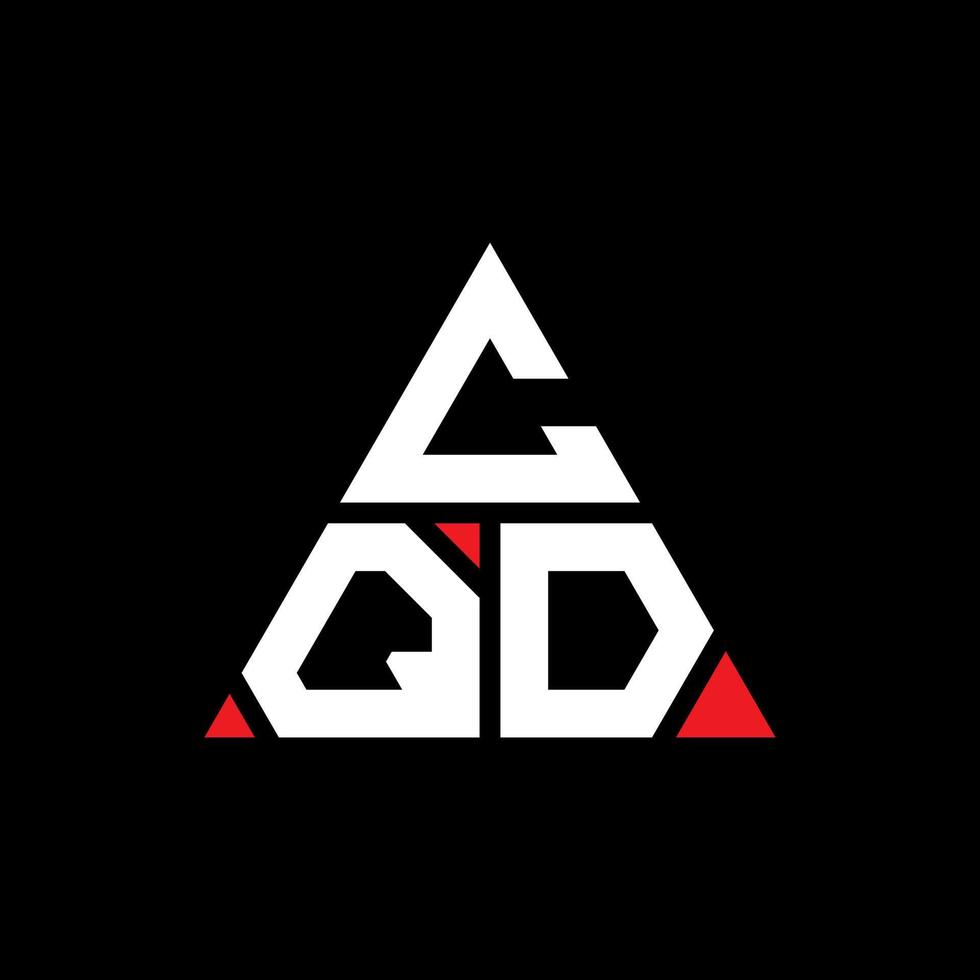 création de logo de lettre triangle cqd avec forme de triangle. monogramme de conception de logo triangle cqd. modèle de logo vectoriel triangle cqd avec couleur rouge. logo triangulaire cqd logo simple, élégant et luxueux.