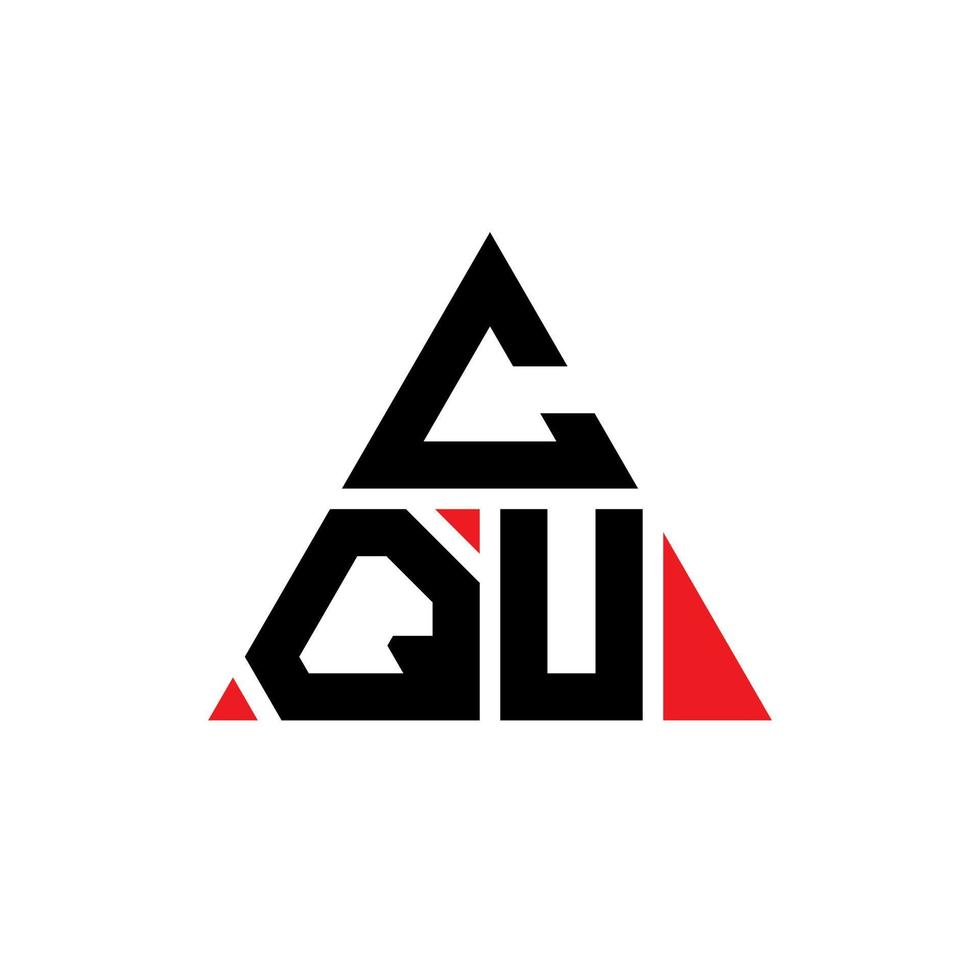 création de logo de lettre triangle cqu avec forme de triangle. monogramme de conception de logo triangle cqu. modèle de logo vectoriel triangle cqu avec couleur rouge. cqu logo triangulaire logo simple, élégant et luxueux.
