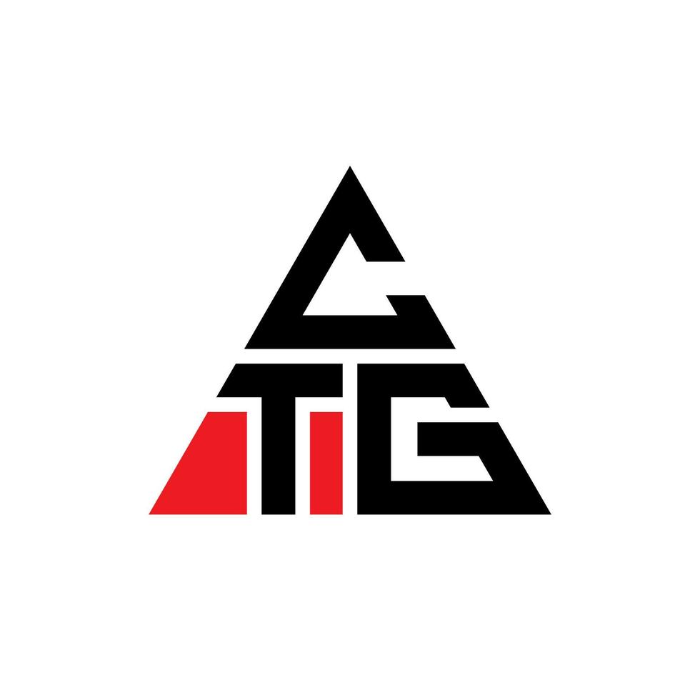 création de logo de lettre triangle ctg avec forme de triangle. monogramme de conception de logo triangle ctg. modèle de logo vectoriel triangle ctg avec couleur rouge. logo triangulaire ctg logo simple, élégant et luxueux.