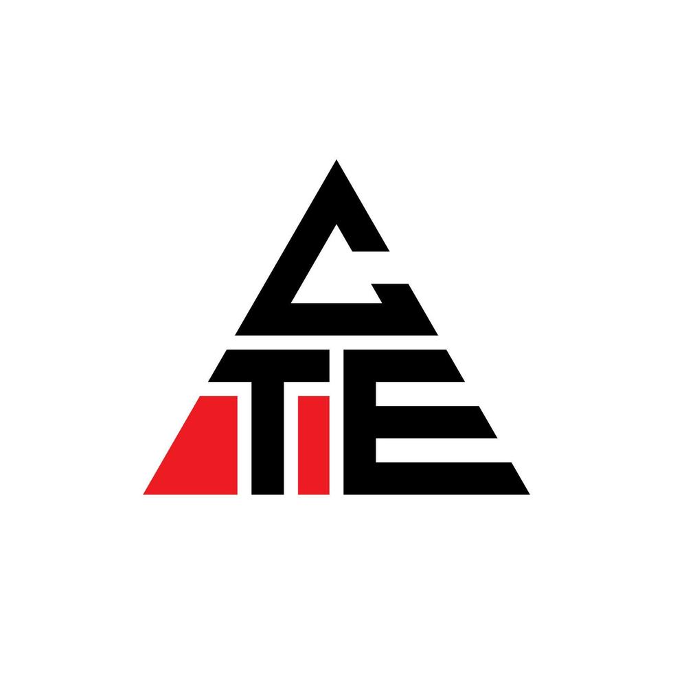création de logo de lettre triangle cte avec forme de triangle. monogramme de conception de logo triangle cte. modèle de logo vectoriel triangle cte avec couleur rouge. cte logo triangulaire logo simple, élégant et luxueux.