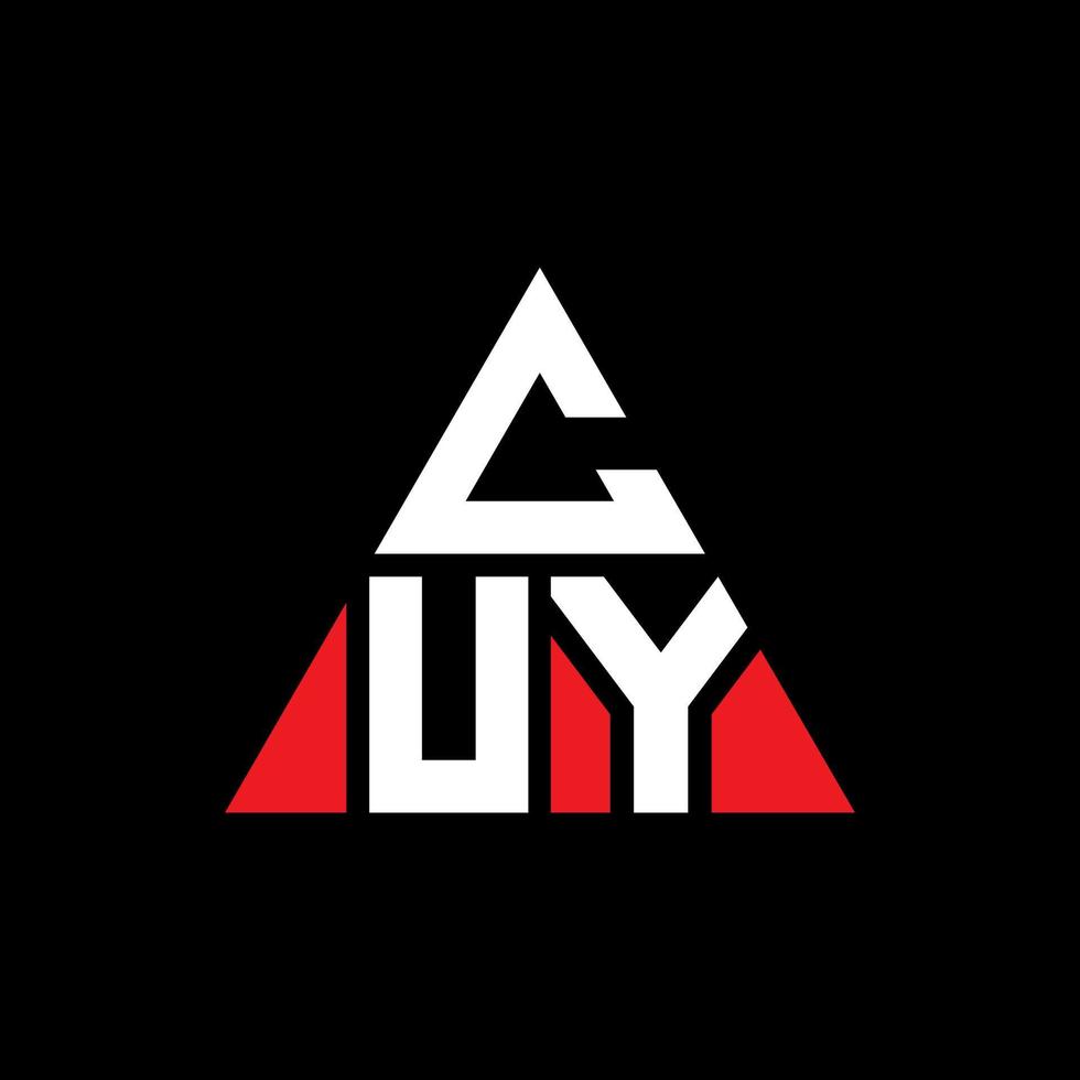 création de logo de lettre triangle cuy avec forme de triangle. monogramme de conception de logo triangle cuy. modèle de logo vectoriel triangle cuy avec couleur rouge. cuy logo triangulaire logo simple, élégant et luxueux.