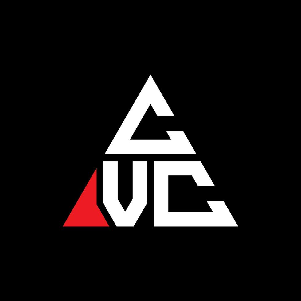 création de logo de lettre triangle cvc avec forme de triangle. monogramme de conception de logo triangle cvc. modèle de logo vectoriel triangle cvc avec couleur rouge. logo triangulaire cvc logo simple, élégant et luxueux.