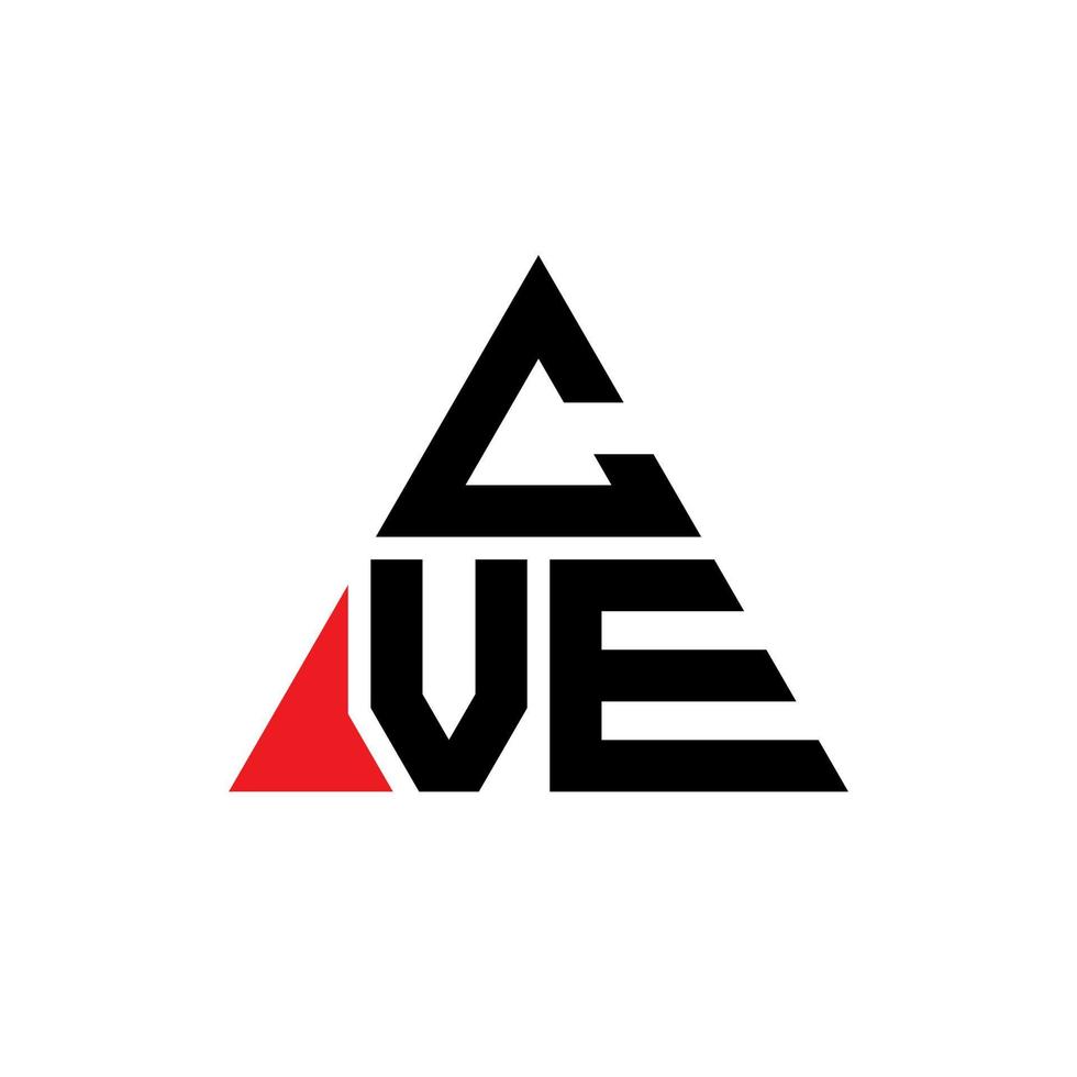 création de logo de lettre triangle cve avec forme de triangle. monogramme de conception de logo triangle cve. modèle de logo vectoriel triangle cve avec couleur rouge. cve logo triangulaire logo simple, élégant et luxueux.