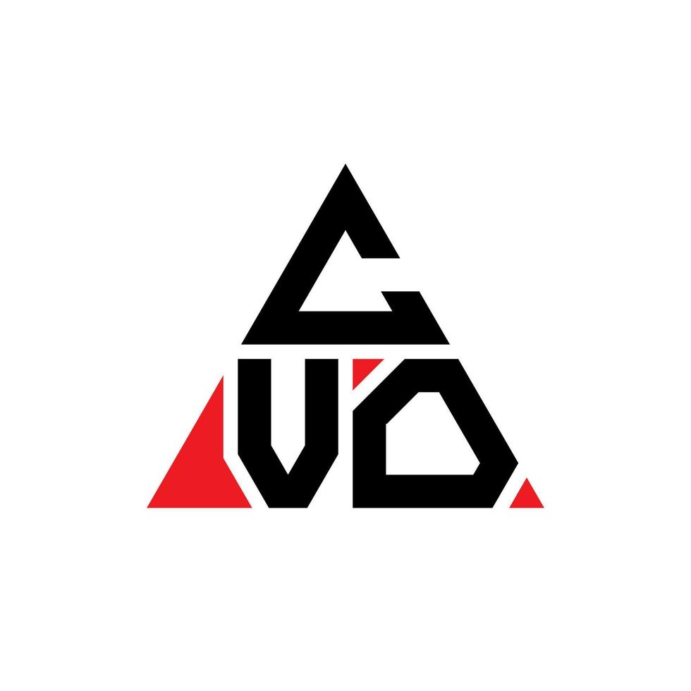 création de logo de lettre triangle cvo avec forme de triangle. monogramme de conception de logo triangle cvo. modèle de logo vectoriel triangle cvo avec couleur rouge. cvo logo triangulaire logo simple, élégant et luxueux.