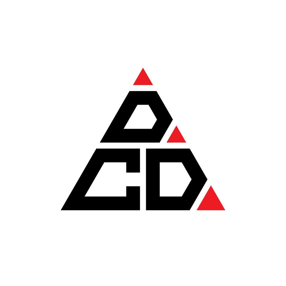 création de logo de lettre triangle dcd avec forme de triangle. monogramme de conception de logo triangle dcd. modèle de logo vectoriel triangle dcd avec couleur rouge. dcd logo triangulaire logo simple, élégant et luxueux.