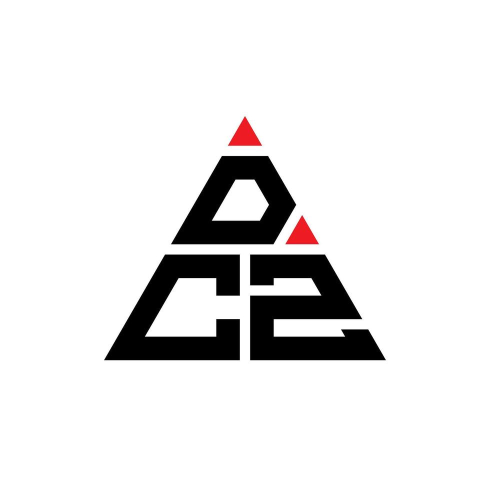 création de logo de lettre triangle dcz avec forme de triangle. monogramme de conception de logo triangle dcz. modèle de logo vectoriel triangle dcz avec couleur rouge. logo triangulaire dcz logo simple, élégant et luxueux.