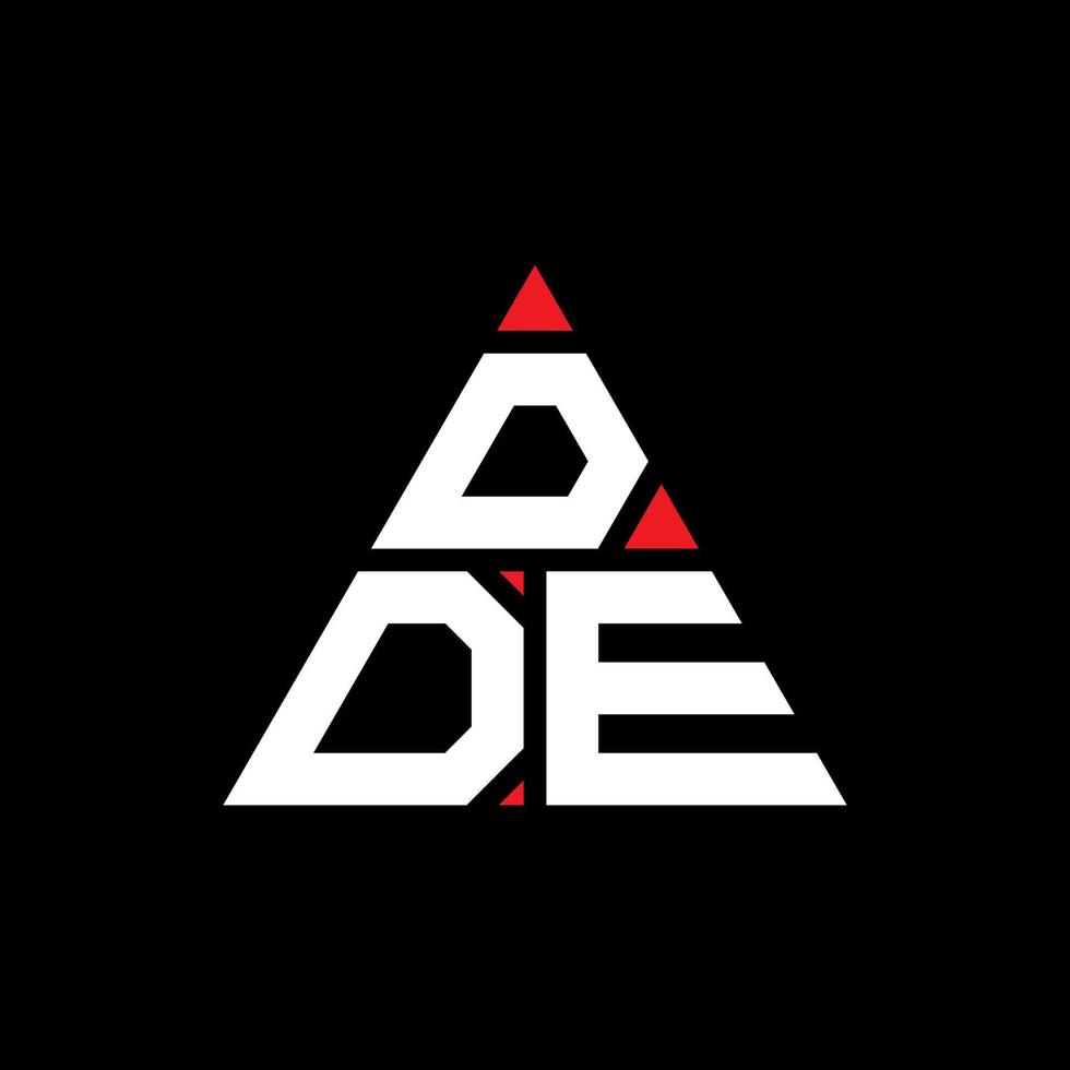 création de logo de lettre triangle dde avec forme de triangle. monogramme de conception de logo triangle dde. modèle de logo vectoriel triangle dde avec couleur rouge. dde logo triangulaire logo simple, élégant et luxueux.