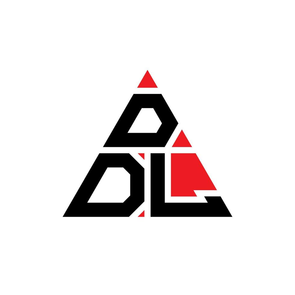 création de logo de lettre triangle ddl avec forme de triangle. monogramme de conception de logo triangle ddl. modèle de logo vectoriel triangle ddl avec couleur rouge. ddl logo triangulaire logo simple, élégant et luxueux.