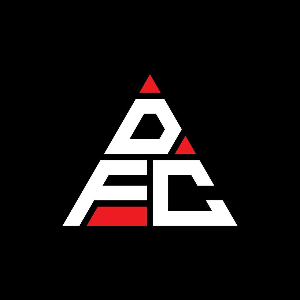 création de logo de lettre triangle dfc avec forme de triangle. monogramme de conception de logo triangle dfc. modèle de logo vectoriel triangle dfc avec couleur rouge. logo triangulaire dfc logo simple, élégant et luxueux.