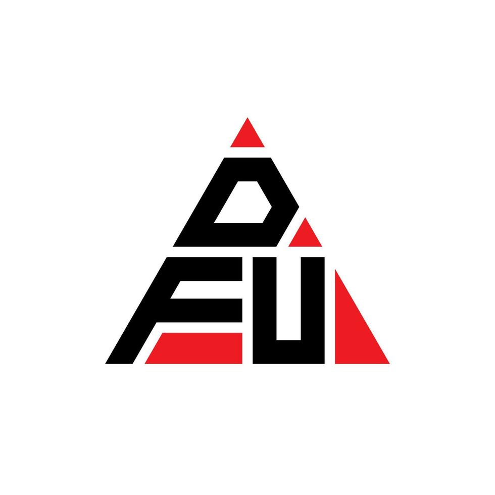 création de logo de lettre triangle dfu avec forme de triangle. monogramme de conception de logo triangle dfu. modèle de logo vectoriel triangle dfu avec couleur rouge. logo triangulaire dfu logo simple, élégant et luxueux.