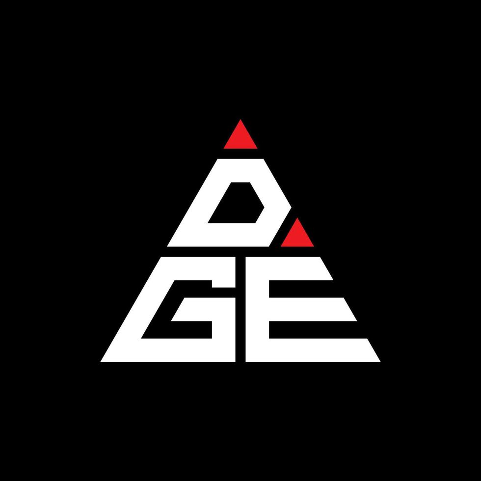 création de logo de lettre triangle dge avec forme de triangle. monogramme de conception de logo triangle dge. modèle de logo vectoriel triangle dge avec couleur rouge. logo triangulaire dge logo simple, élégant et luxueux.