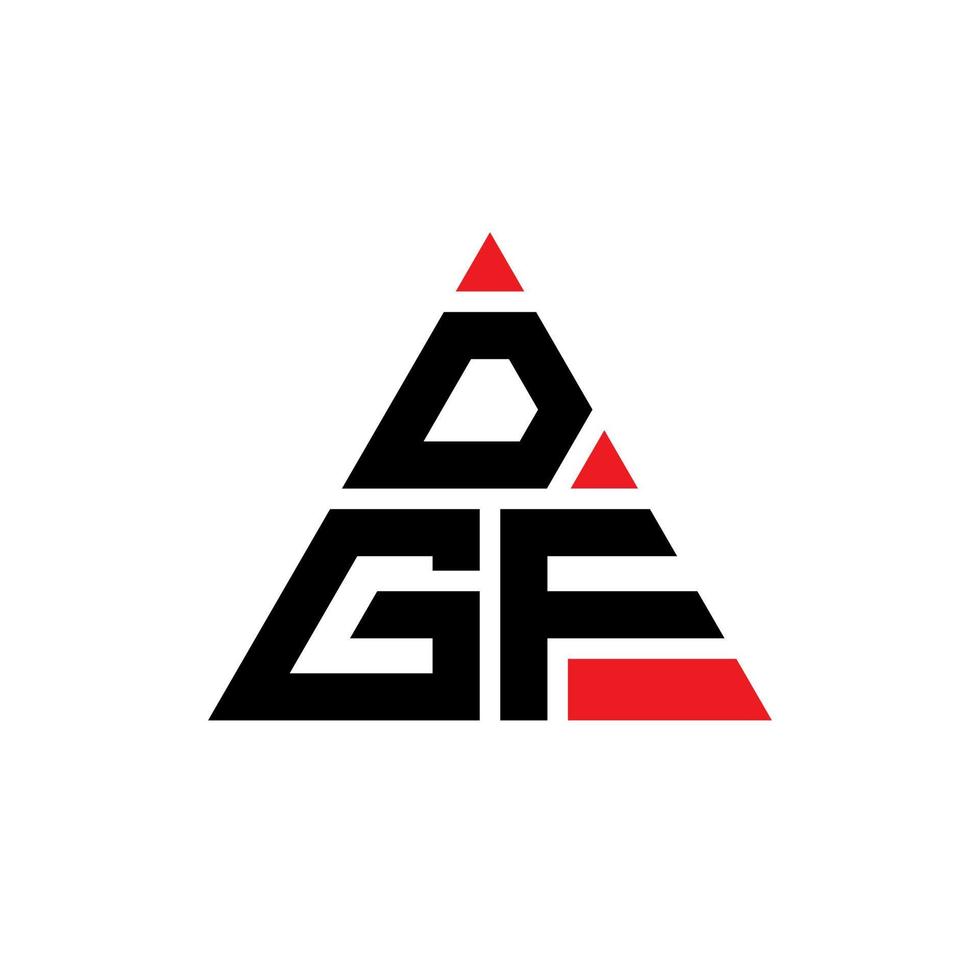 création de logo de lettre triangle dgf avec forme de triangle. monogramme de conception de logo triangle dgf. modèle de logo vectoriel triangle dgf avec couleur rouge. logo triangulaire dgf logo simple, élégant et luxueux.