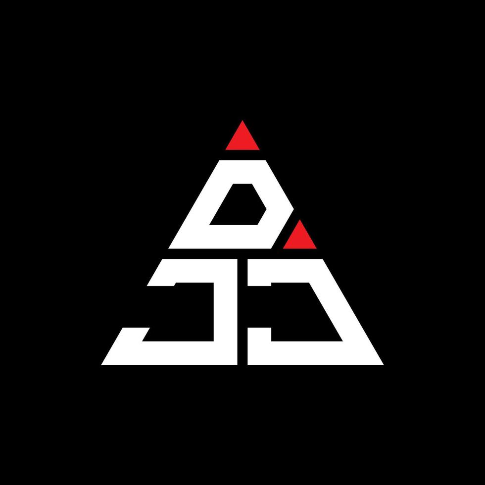création de logo de lettre triangle djj avec forme de triangle. monogramme de conception de logo triangle djj. modèle de logo vectoriel triangle djj avec couleur rouge. logo triangulaire djj logo simple, élégant et luxueux.