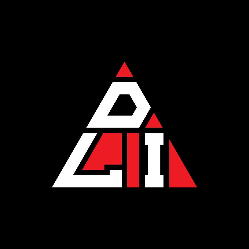 création de logo de lettre triangle dli avec forme de triangle. monogramme de conception de logo triangle dli. modèle de logo vectoriel triangle dli avec couleur rouge. logo triangulaire dli logo simple, élégant et luxueux.