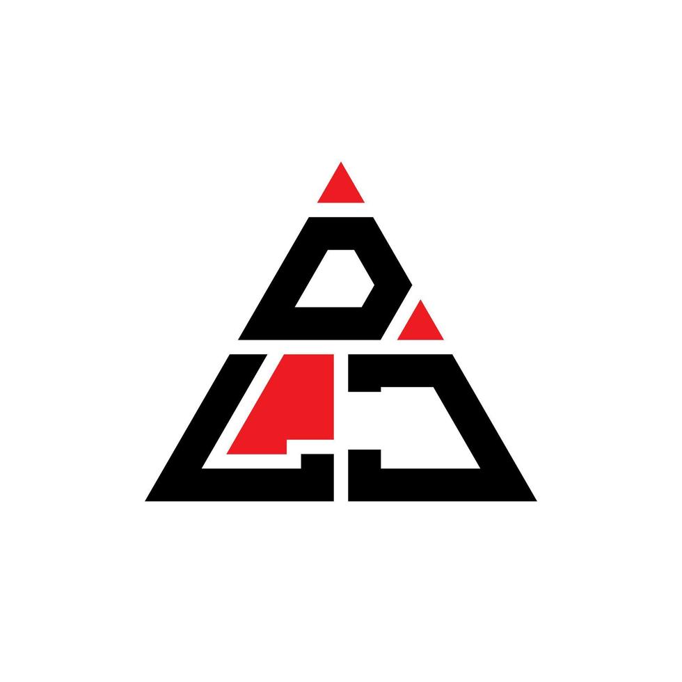 création de logo de lettre triangle dlj avec forme de triangle. monogramme de conception de logo triangle dlj. modèle de logo vectoriel triangle dlj avec couleur rouge. logo triangulaire dlj logo simple, élégant et luxueux.