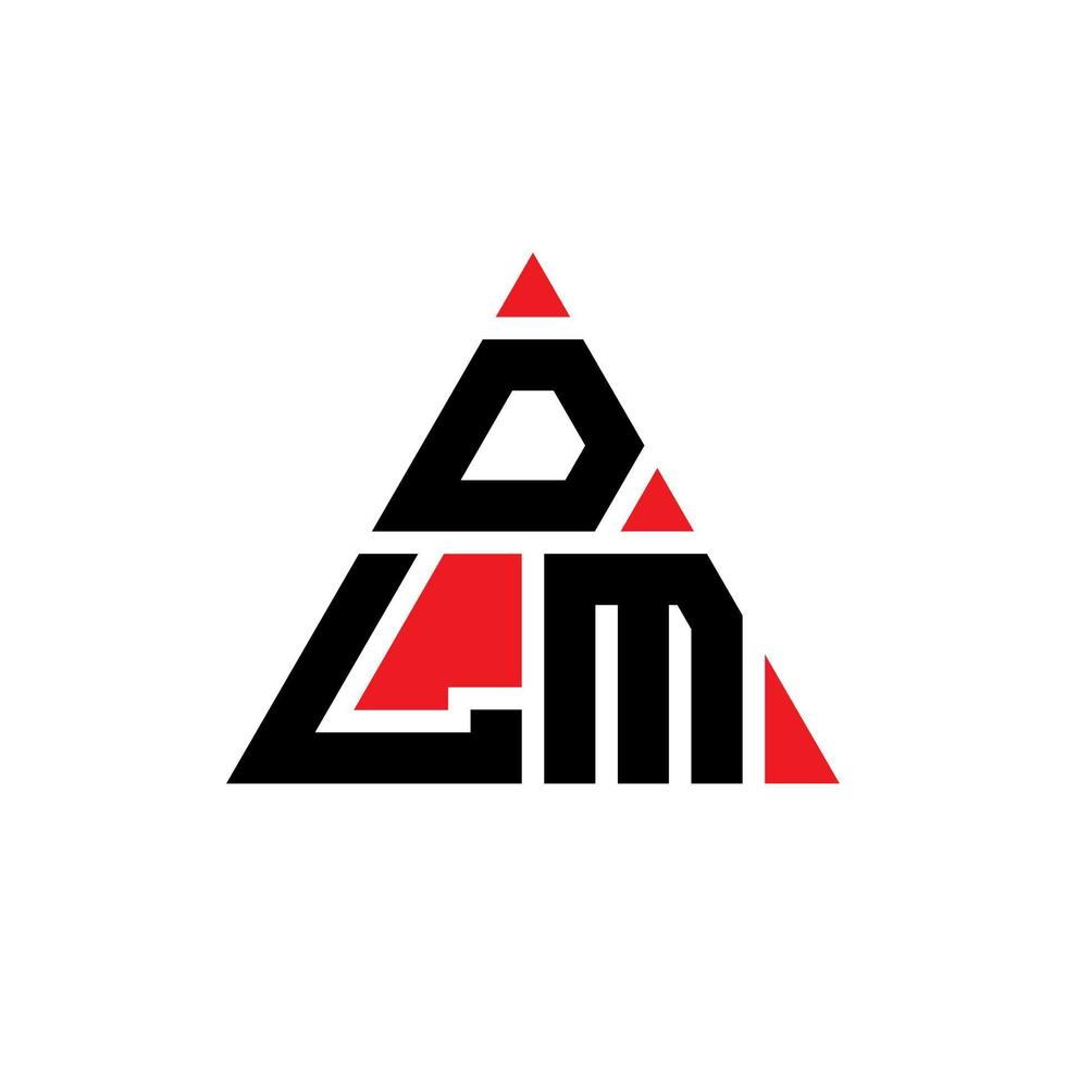 création de logo de lettre triangle dlm avec forme de triangle. monogramme de conception de logo triangle dlm. modèle de logo vectoriel triangle dlm avec couleur rouge. logo triangulaire dlm logo simple, élégant et luxueux.