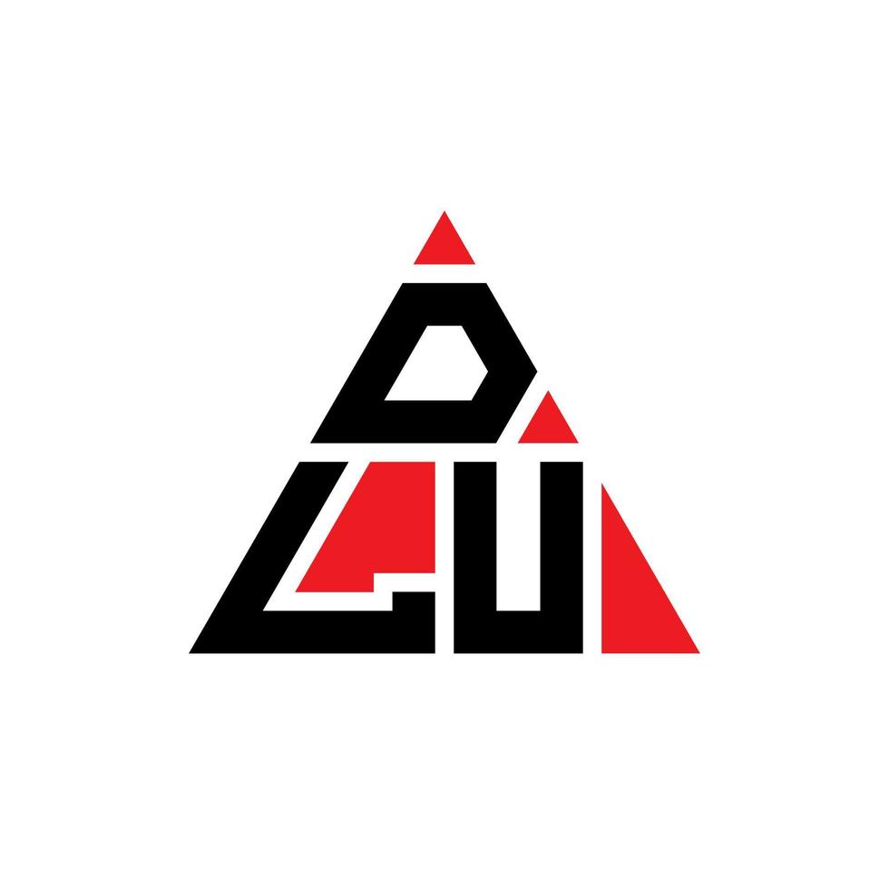 création de logo de lettre triangle dlu avec forme de triangle. monogramme de conception de logo triangle dlu. modèle de logo vectoriel triangle dlu avec couleur rouge. logo triangulaire dlu logo simple, élégant et luxueux.