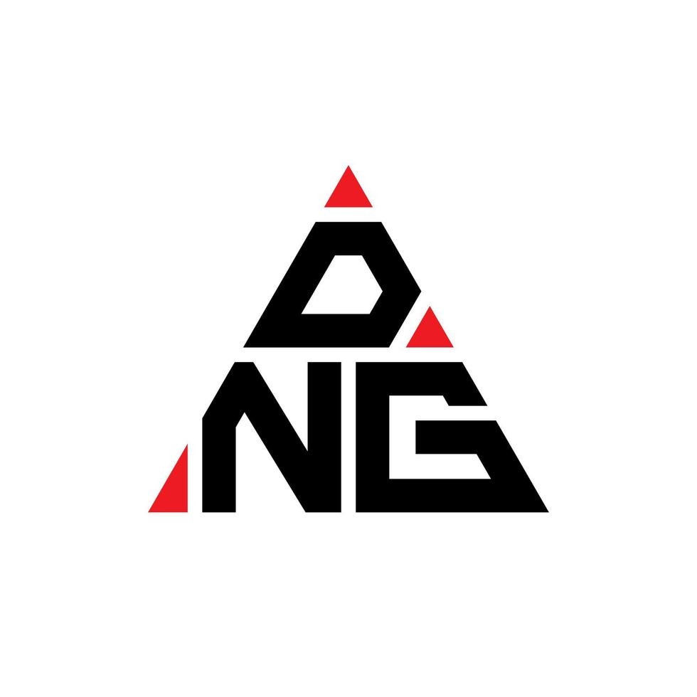 création de logo de lettre triangle dng avec forme de triangle. monogramme de conception de logo triangle dng. modèle de logo vectoriel triangle dng avec couleur rouge. logo triangulaire dng logo simple, élégant et luxueux.