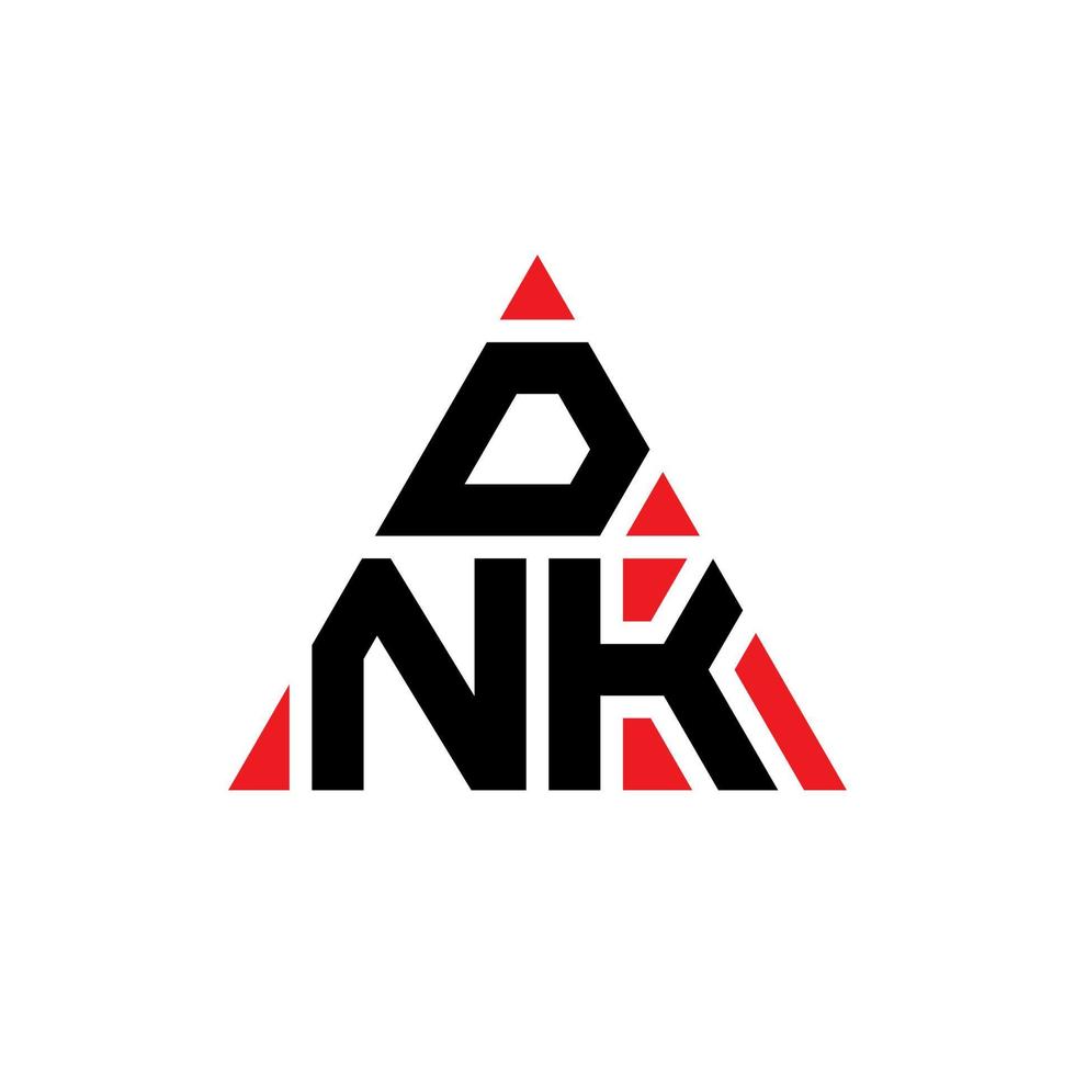 création de logo de lettre triangle dnk avec forme de triangle. monogramme de conception de logo triangle dnk. modèle de logo vectoriel triangle dnk avec couleur rouge. logo triangulaire dnk logo simple, élégant et luxueux.