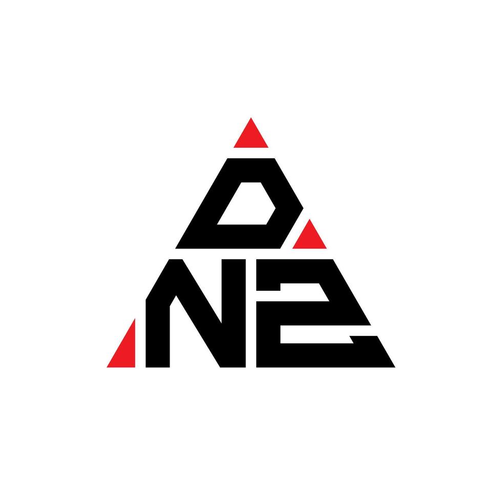 création de logo de lettre triangle dnz avec forme de triangle. monogramme de conception de logo triangle dnz. modèle de logo vectoriel triangle dnz avec couleur rouge. logo triangulaire dnz logo simple, élégant et luxueux.