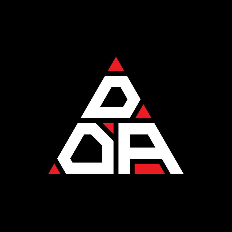 création de logo de lettre triangle doa avec forme de triangle. monogramme de conception de logo triangle doa. modèle de logo vectoriel triangle doa avec couleur rouge. doa logo triangulaire logo simple, élégant et luxueux.