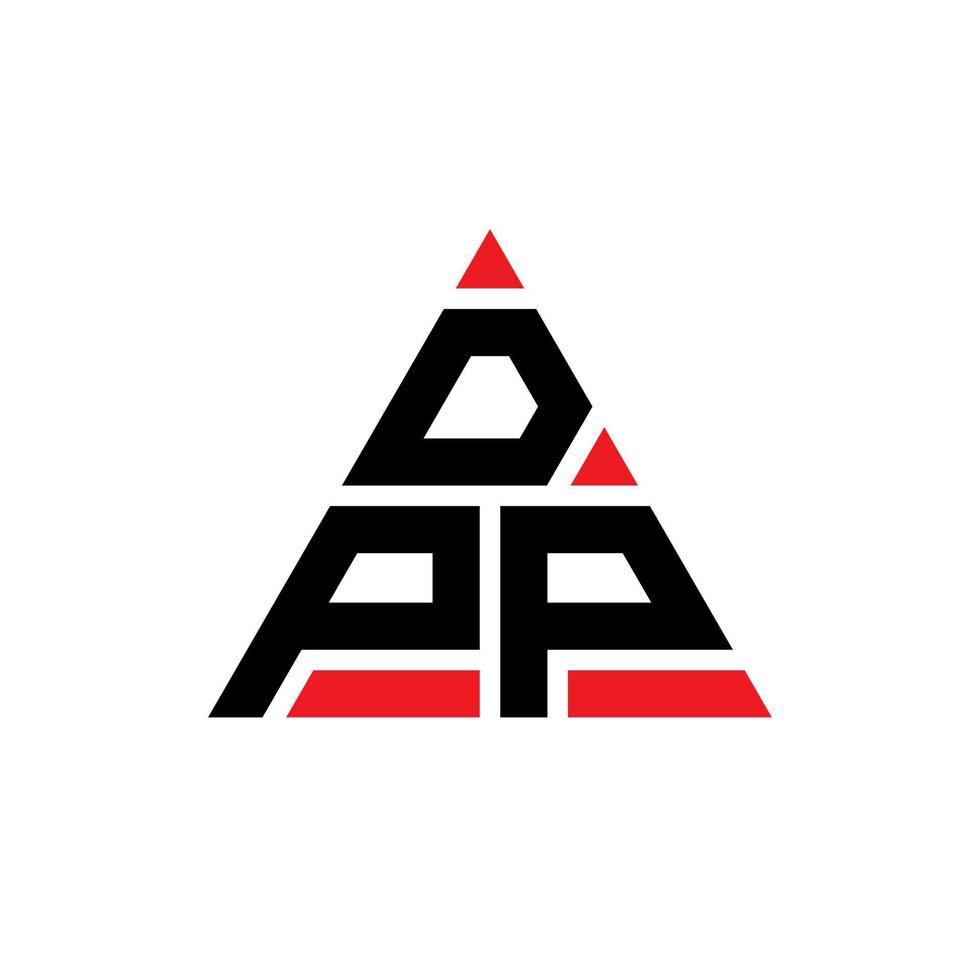 création de logo de lettre triangle dpp avec forme de triangle. monogramme de conception de logo triangle dpp. modèle de logo vectoriel triangle dpp avec couleur rouge. logo triangulaire dpp logo simple, élégant et luxueux.