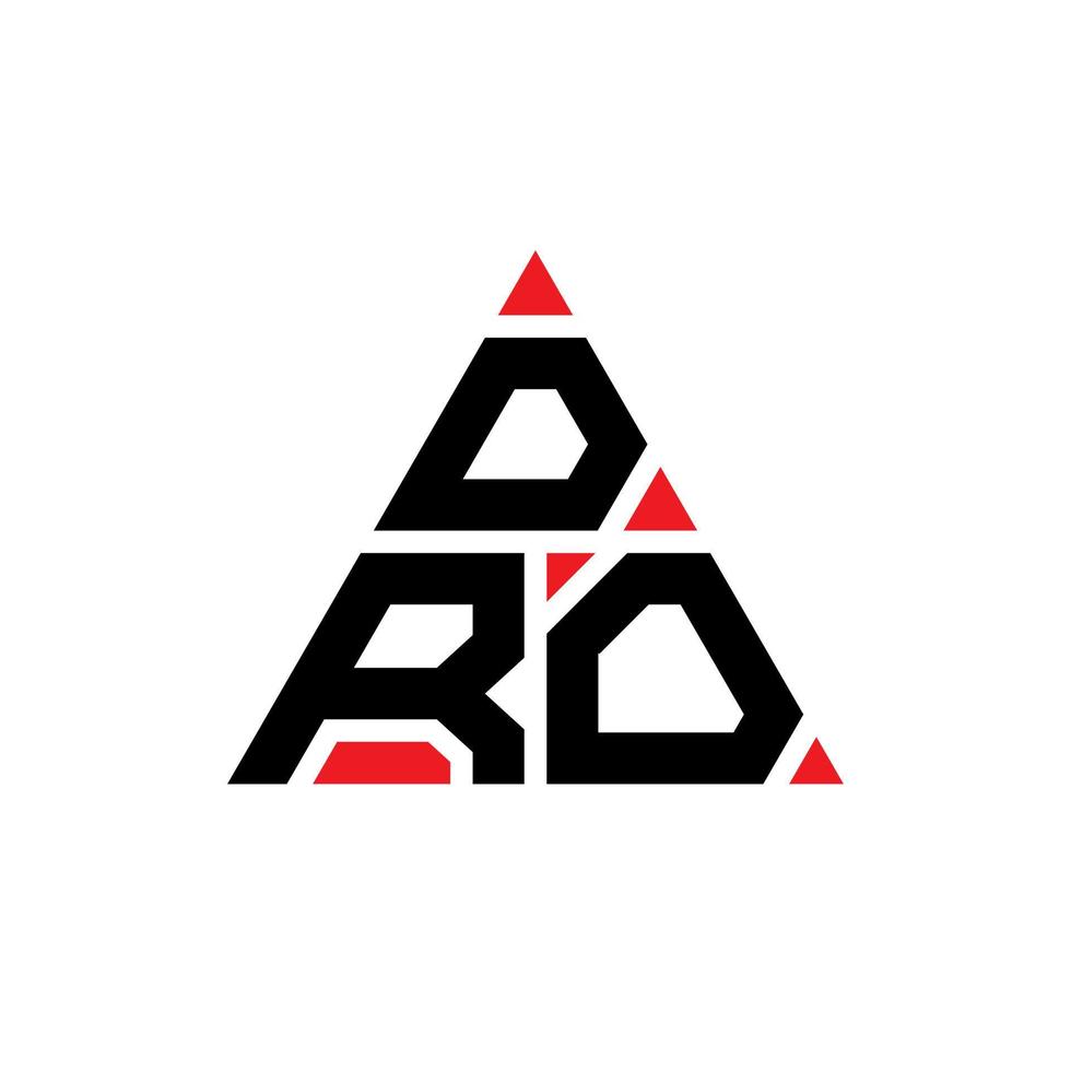 création de logo de lettre triangle dro avec forme de triangle. monogramme de conception de logo triangle dro. modèle de logo vectoriel triangle dro avec couleur rouge. dro logo triangulaire logo simple, élégant et luxueux.