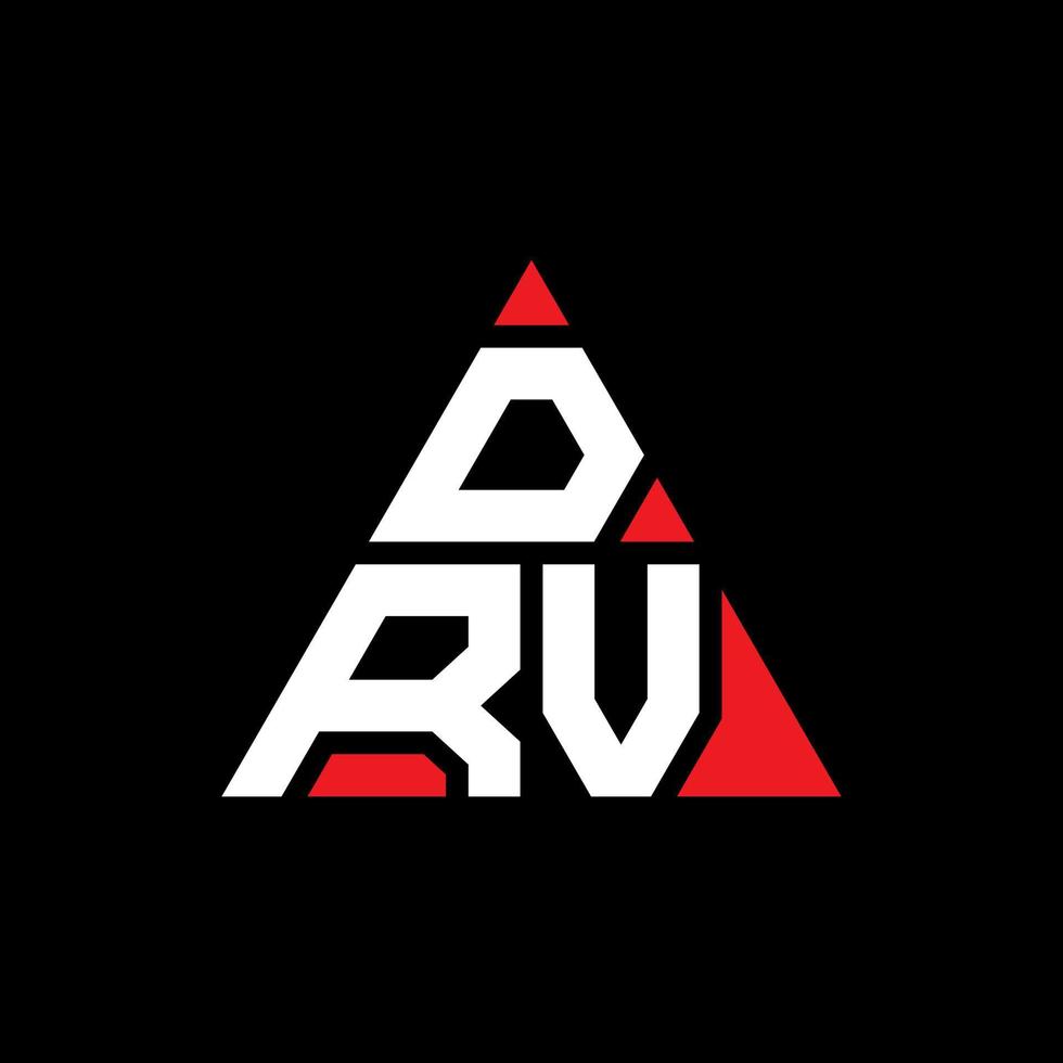 création de logo de lettre triangle drv avec forme de triangle. monogramme de conception de logo triangle drv. modèle de logo vectoriel triangle drv avec couleur rouge. logo triangulaire drv logo simple, élégant et luxueux.