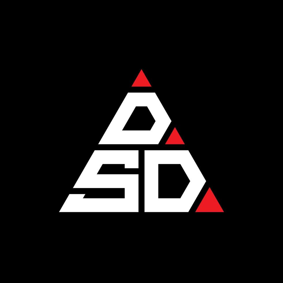 création de logo de lettre triangle dsd avec forme de triangle. monogramme de conception de logo triangle dsd. modèle de logo vectoriel triangle dsd avec couleur rouge. logo triangulaire dsd logo simple, élégant et luxueux.