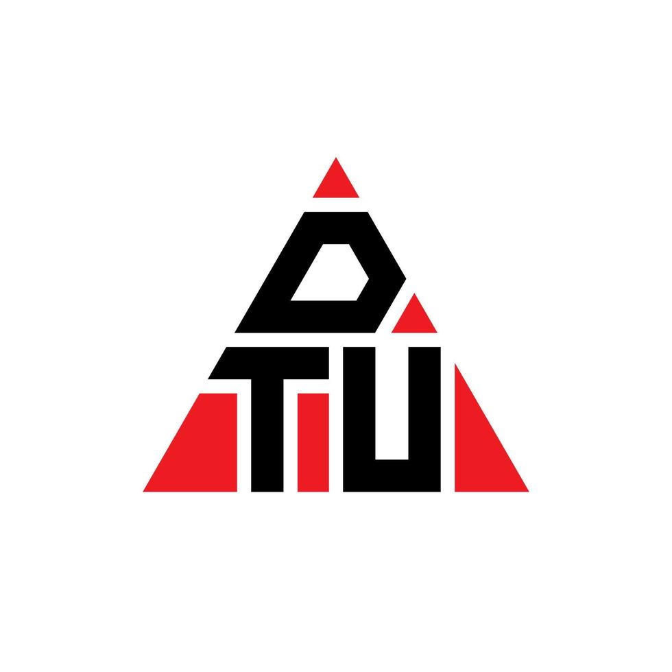 création de logo de lettre triangle dtu avec forme de triangle. monogramme de conception de logo triangle dtu. modèle de logo vectoriel triangle dtu avec couleur rouge. logo triangulaire dtu logo simple, élégant et luxueux.