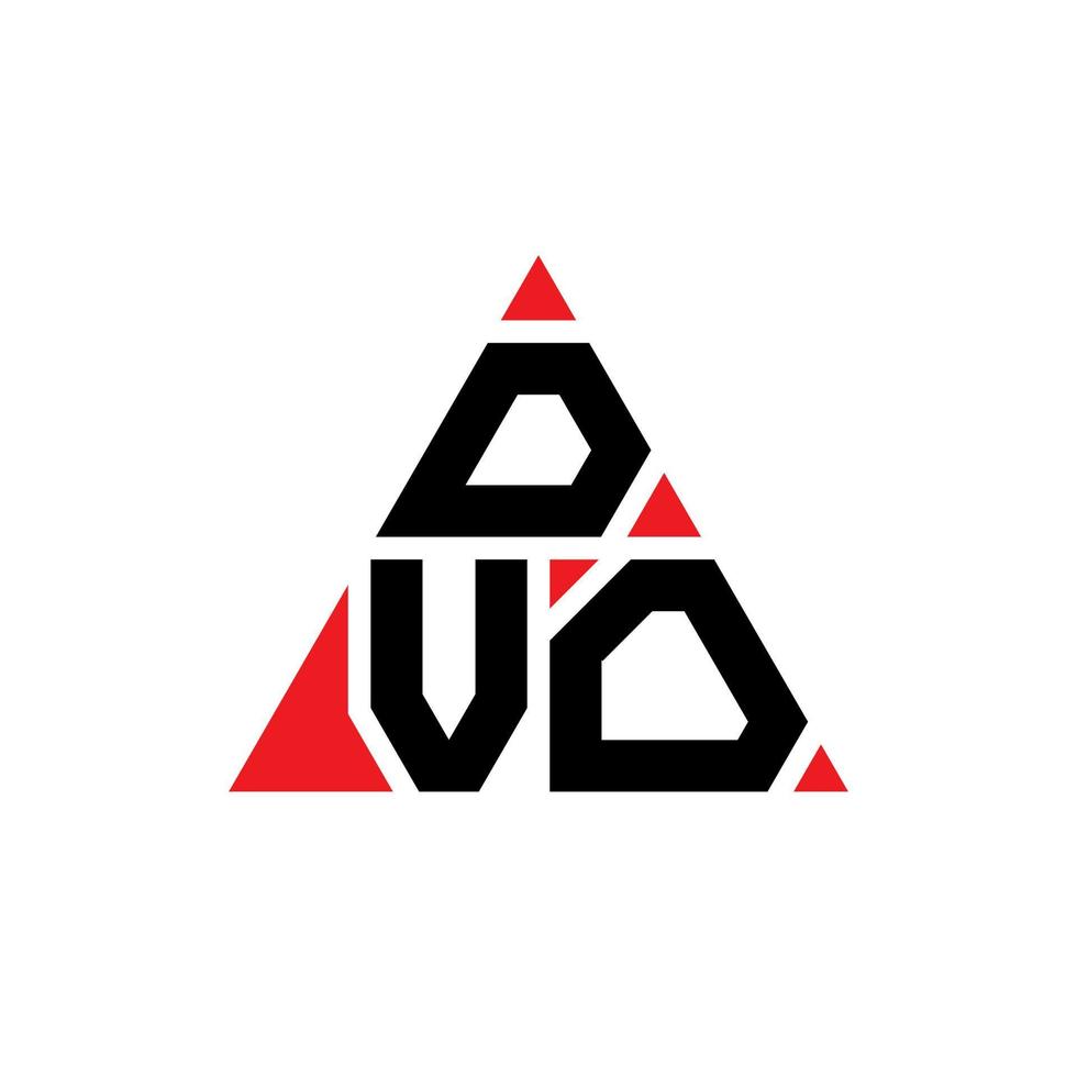 création de logo de lettre triangle dvo avec forme de triangle. monogramme de conception de logo triangle dvo. modèle de logo vectoriel triangle dvo avec couleur rouge. logo triangulaire dvo logo simple, élégant et luxueux.